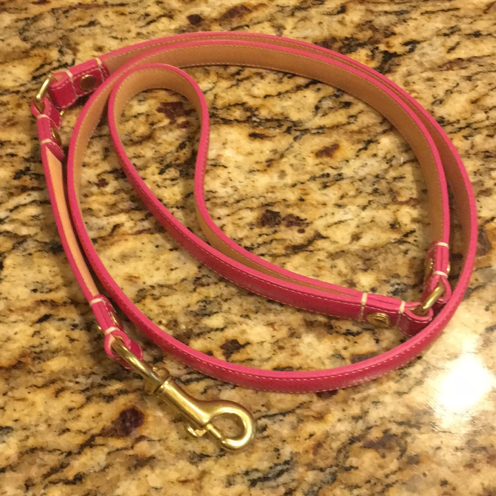 Pink leather Coach brand 5ft dog leash